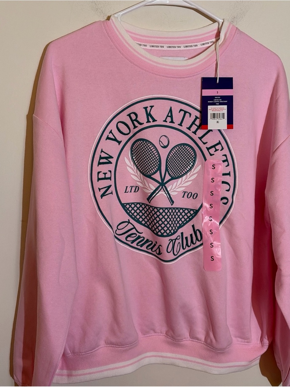 Limited Too Pink Striped Crewneck Sweatshirt